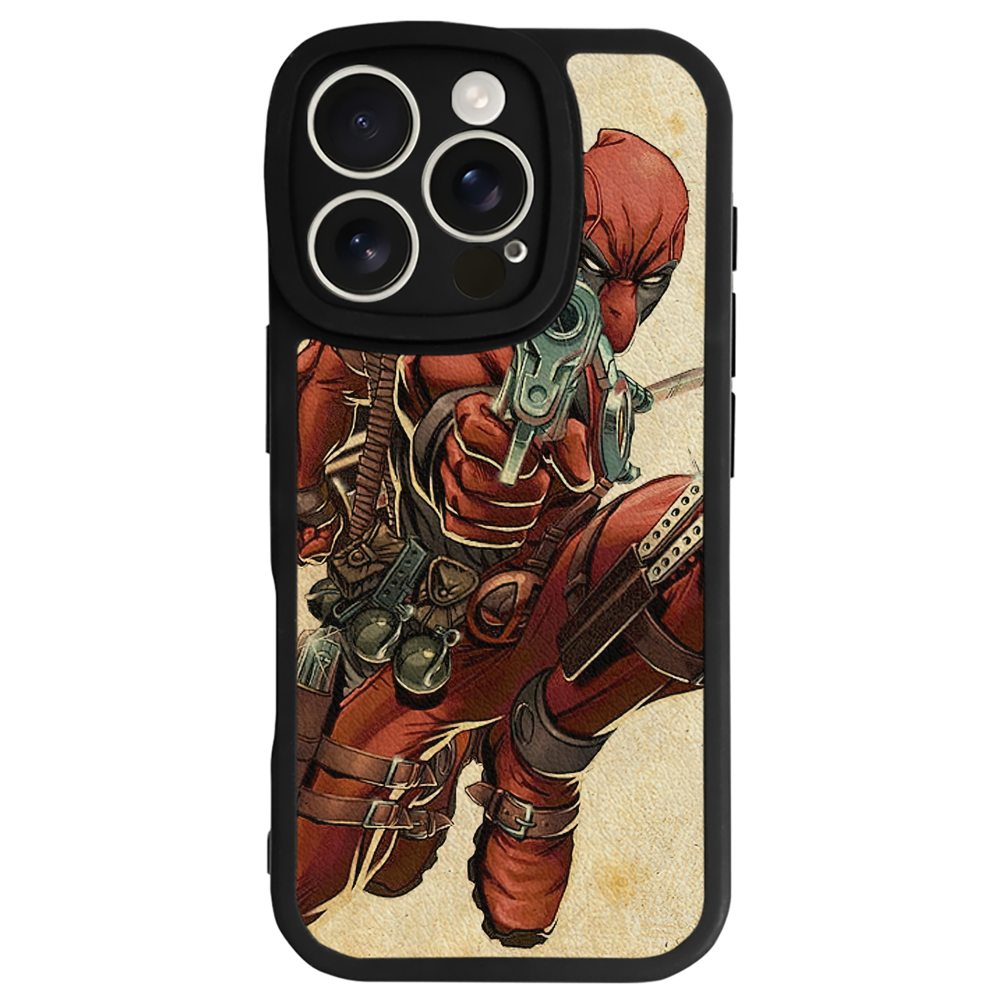 （画像用） Deadpool デッドプール 【iPhone 16シリーズ対応】シリコンスマホケース（レザー調） 材質：シリコン